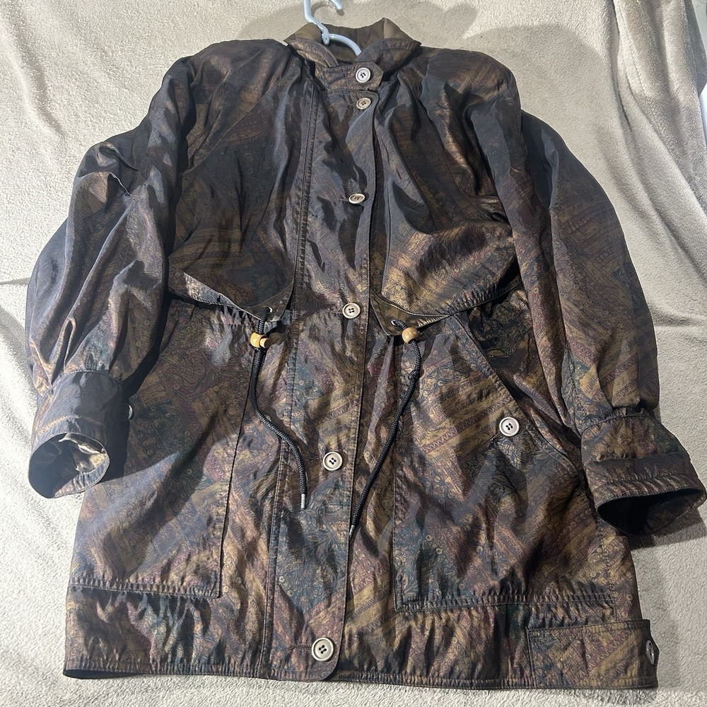 Vintage Forecaster of Boston Womens XS Paisley Trench Coat Parka Jacket